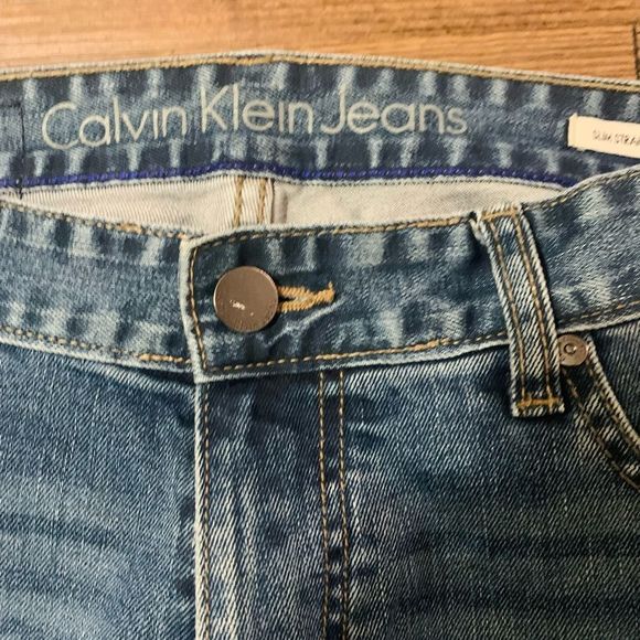 CALVIN KLEIN SLIM STRAIGHT DENIM WAIST 32 - Picture 4 of 8
